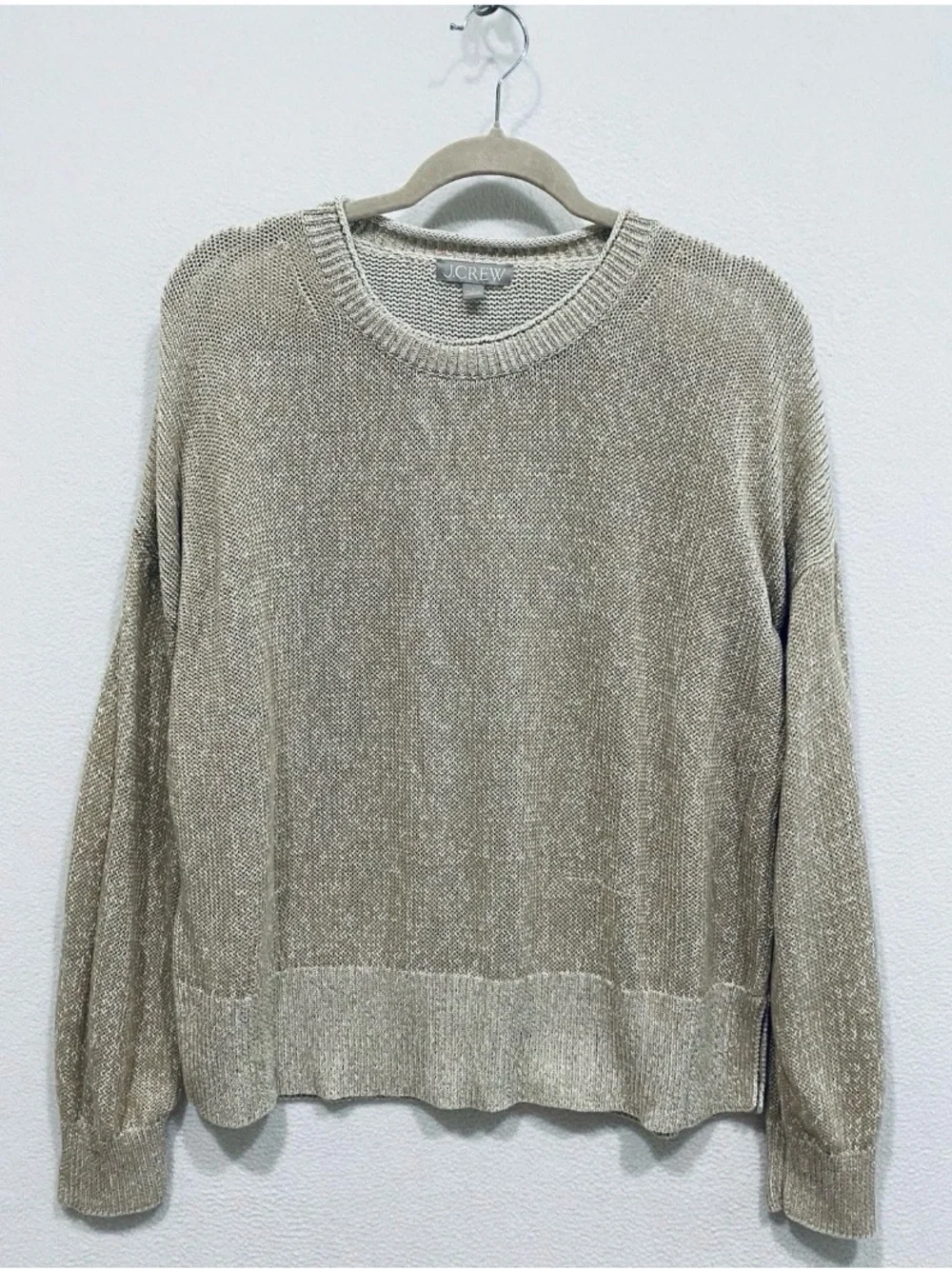 J Crew Beach Linen Cotton Blend Sweater
